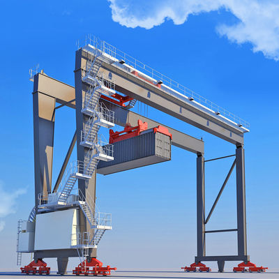 Grue de portique de levage de conteneur en caoutchouc de pneu de RTG 22m 30m 35t