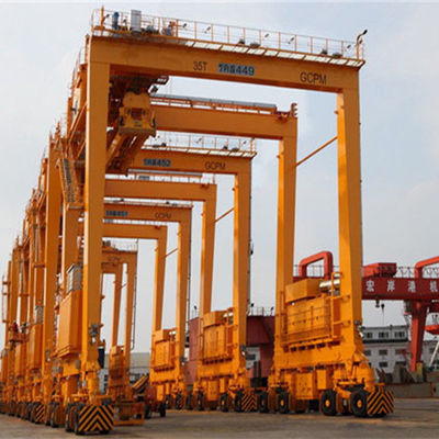 Grue de portique sur pneus de conteneur de RTG 20t 35t 40t sur rail