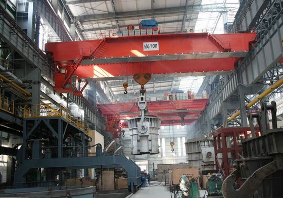 Double grue de pont à poutres de 120 T de bâti métallurgique résistant d'industrie